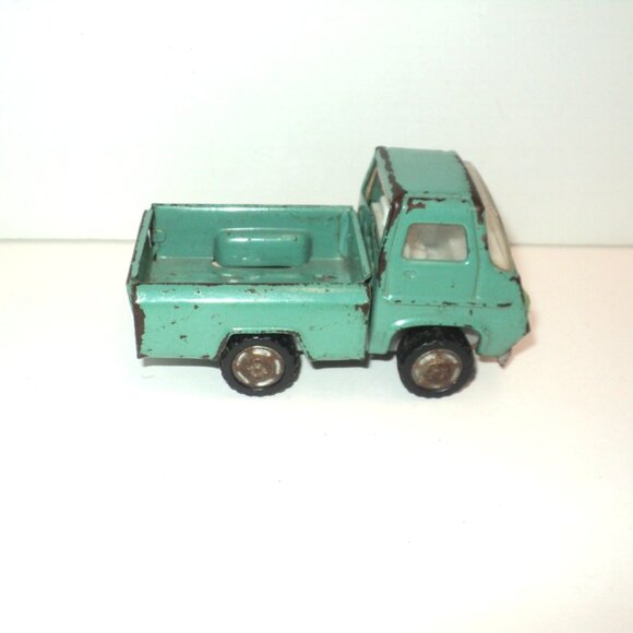 Marx Pressed Steel Pickup Truck Vintage Patina 3 1/2" Long Aqua Made in Japan - Picture 4 of 7